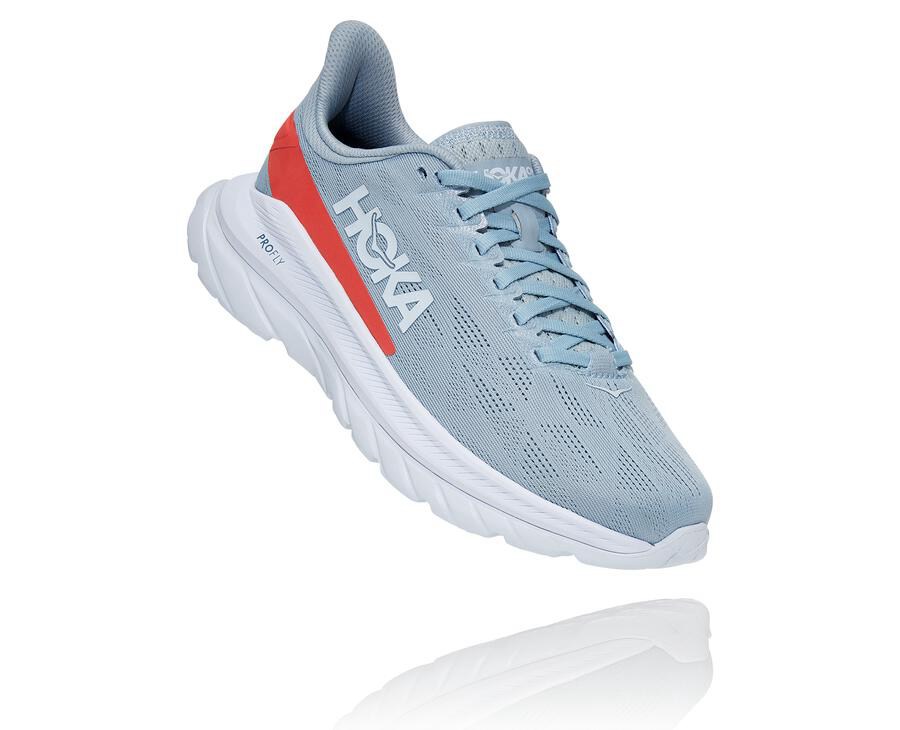 Tenis Hoka One One Feminino Azuis/Branco - Mach 4 - 093-WGDELN